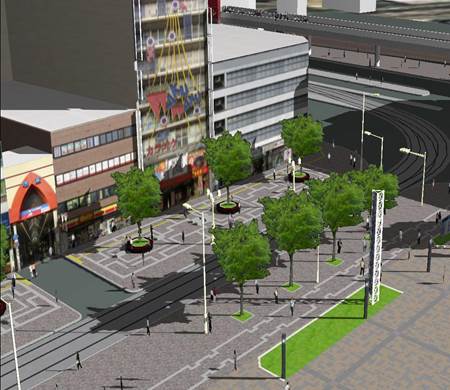 都市部における新型路面電車(LRT)事業の検討と合意形成を図るための3D VR